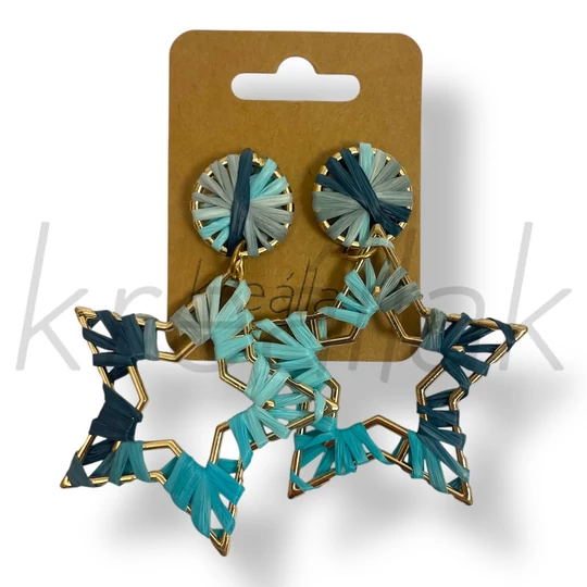 Kék csillag szalma fülbevaló