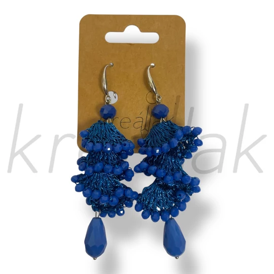 Királykék gyöngy fülbevaló