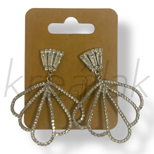 Ezüst színű korona fülbevaló