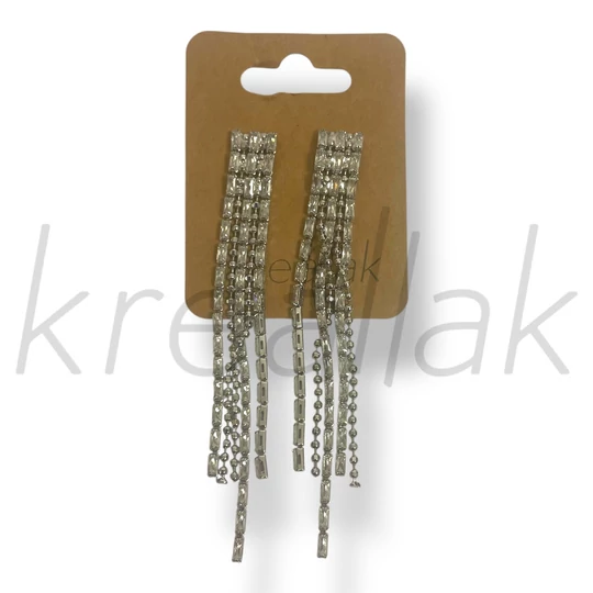 Ezüst színű köves lánc fülbevaló