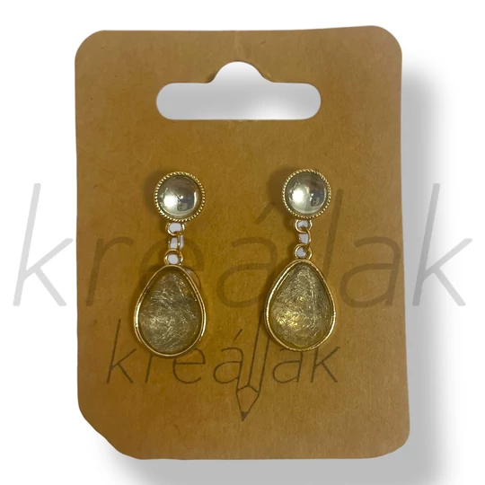 Roppantott üveg betétes fülbevaló