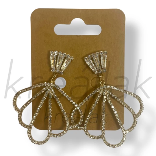 Arany színű köves korona fülbevaló
