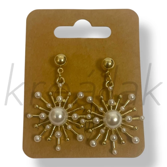 Fehér gyöngyös fülbevaló