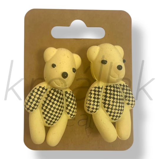 Sárga maci fülbevaló