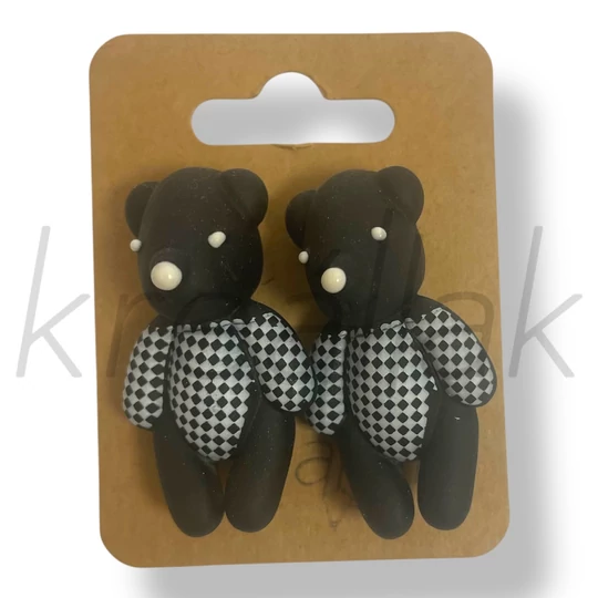 Fekete maci fülbevaló