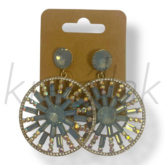 Kék köves kerek fülbevaló