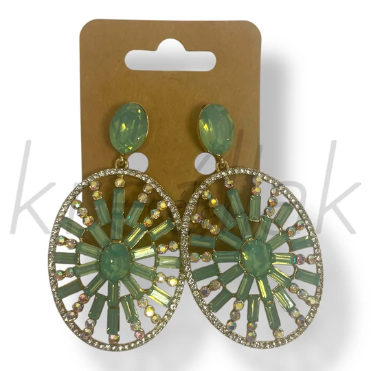 Kék köves ovális fülbevaló