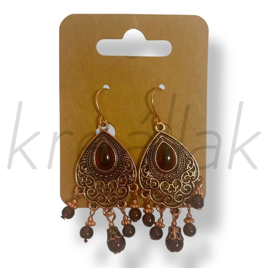 Bronz gyöngyös fülbevaló