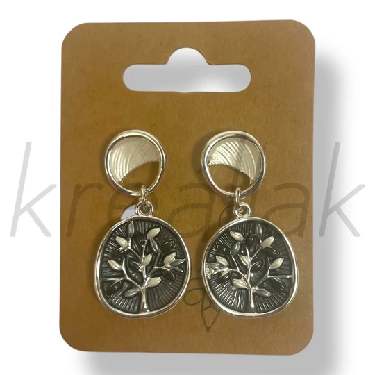 Fekete fa mintás fülbevaló