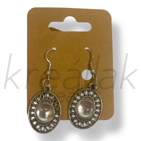 Ezüst köves fülbevaló