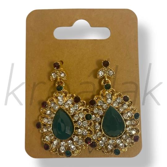 Zöld köves fülbevaló