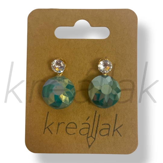 Zöld 1 cirkónia fülbevaló