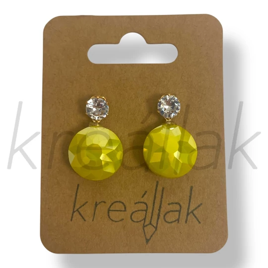 Sárga cirkónia fülbevaló