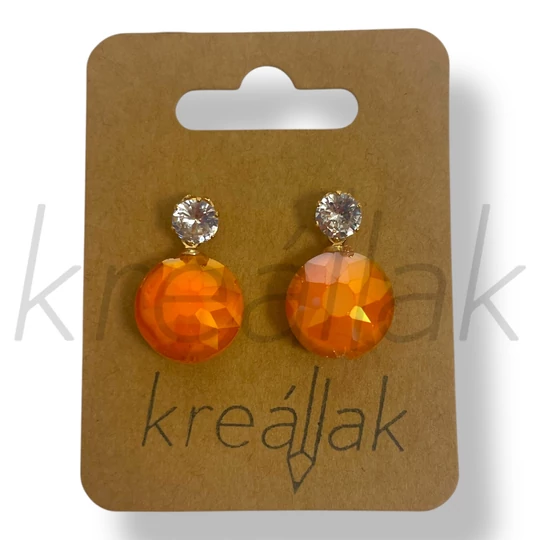 Narancssárga cirkónia fülbevaló