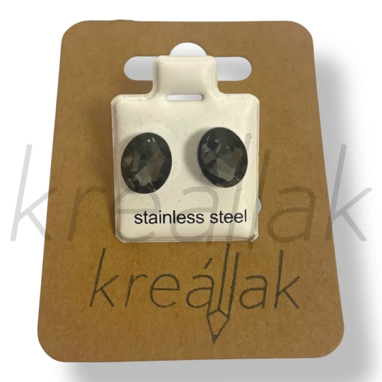 Szürke csepp kő fülbevaló