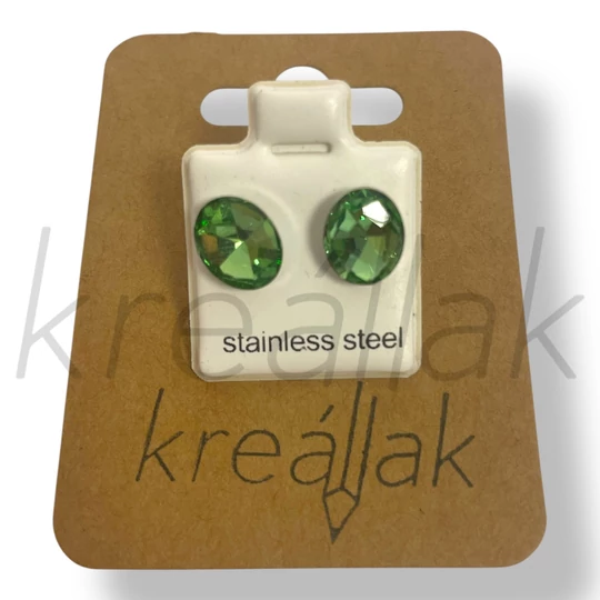 Világoszöld csepp kő fülbevaló