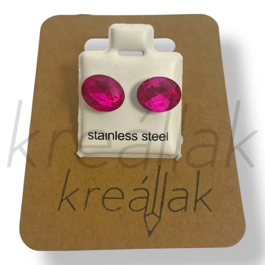 Pink csepp kő fülbevaló