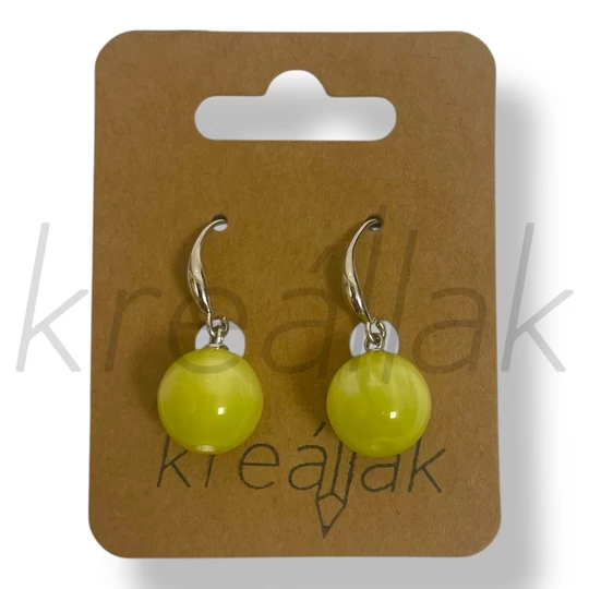 Citrom gyöngy cirkónia fülbevaló