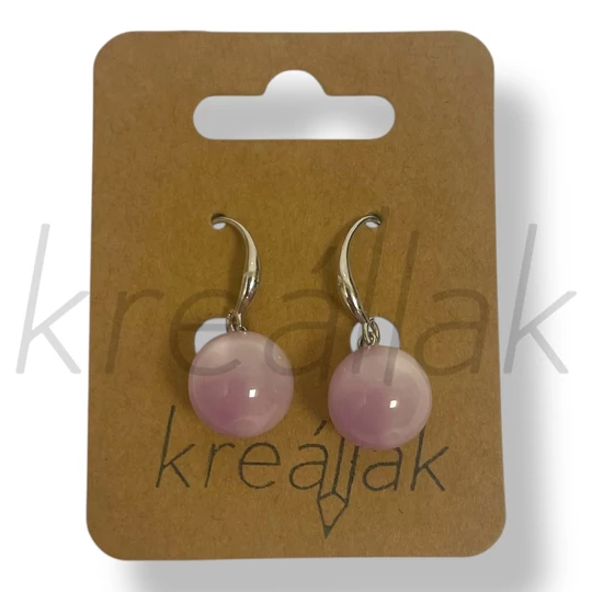 Lila gyöngy cirkónia fülbevaló