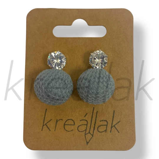 Szürke kötött fülbevaló