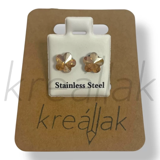 Bézs virág kő fülbevaló