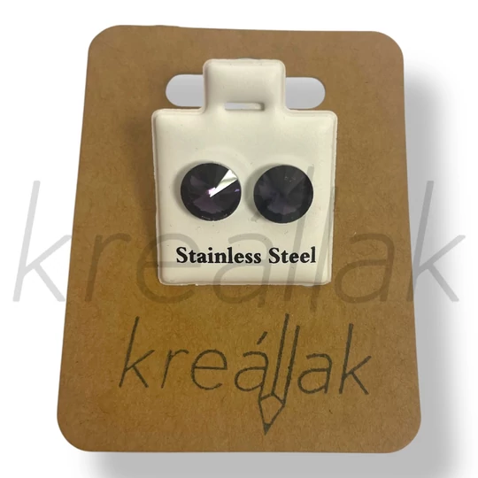 Lila köves fülbevaló