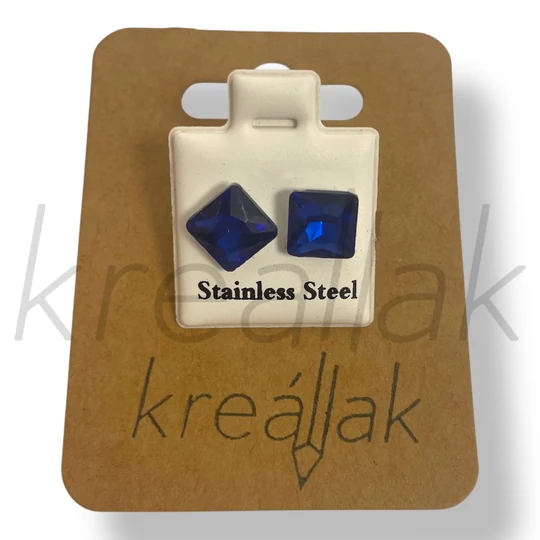 Királykék kocka fülbevaló