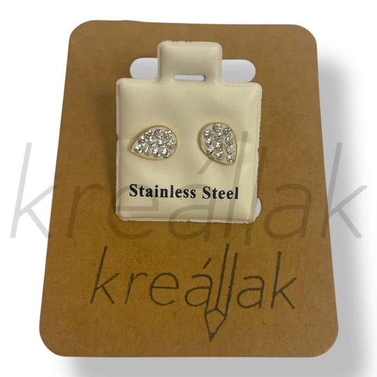 Ezüst köves csepp fülbevaló