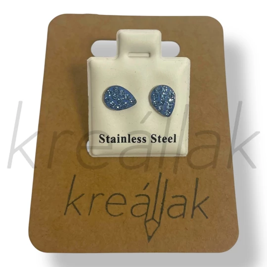 Kék köves csepp fülbevaló