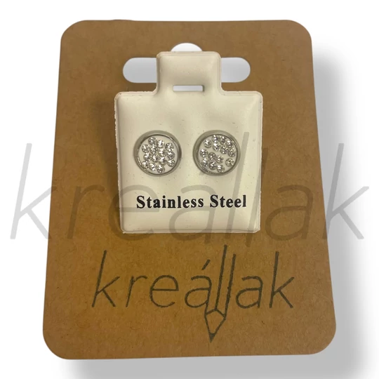 Fehér köves ezüst fülbevaló