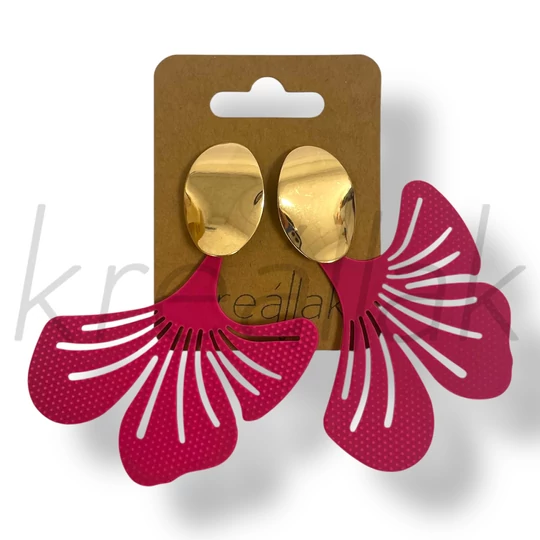 Pink virág szirom fülbevaló