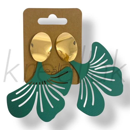 Zöld virág szirom fülbevaló