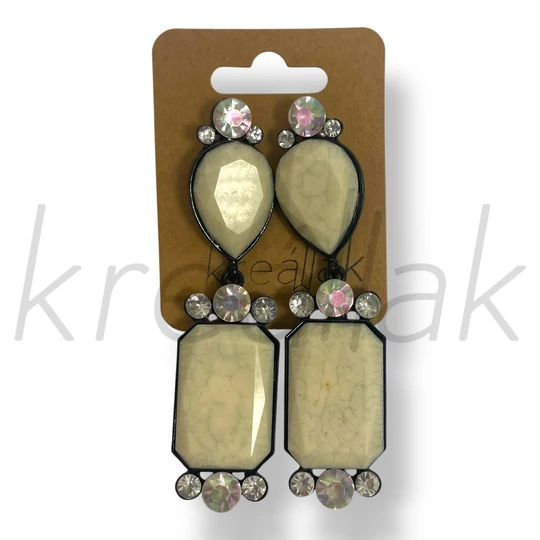 Fehér nagy köves fülbevaló