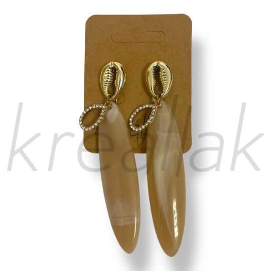 Bézs kagylós fülbevaló