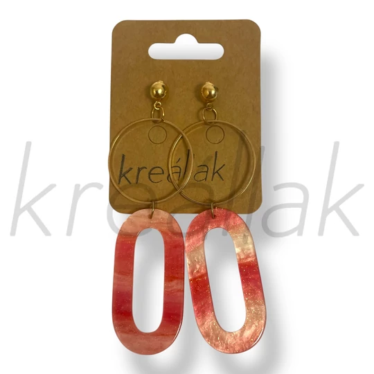 Pink karika plasztik fülbevaló