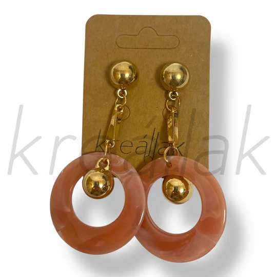 Barack színű karika fülbevaló