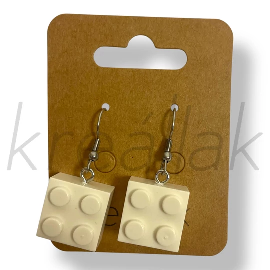 Fehér építő kocka fülbevaló
