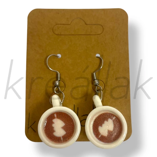 Kávés bögre fülbevaló