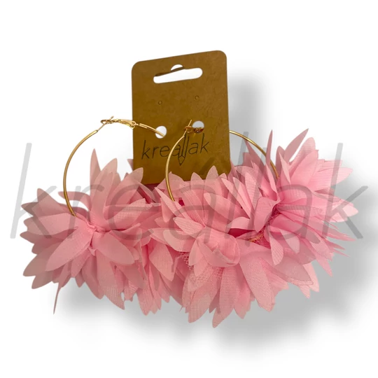 Púder virág karika fülbevaló