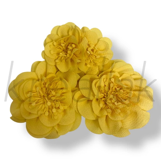 Sárga textil virág fülbevaló