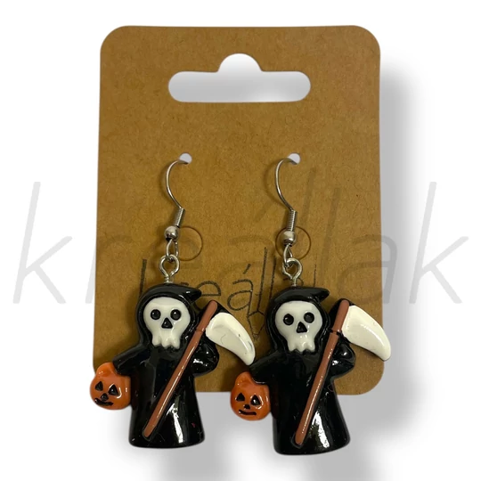 Halloween kaszás fülbevaló
