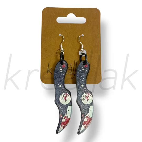 Halloween késes fülbevaló