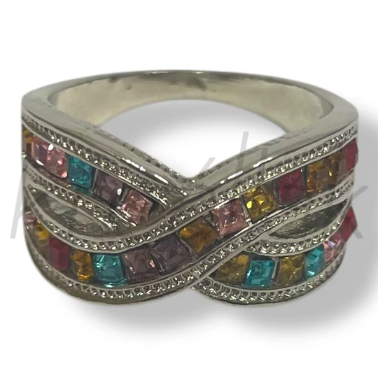 Színes apró köves gyűrű 