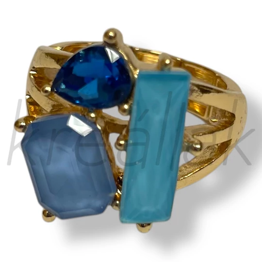 Kék nagy köves gyűrű