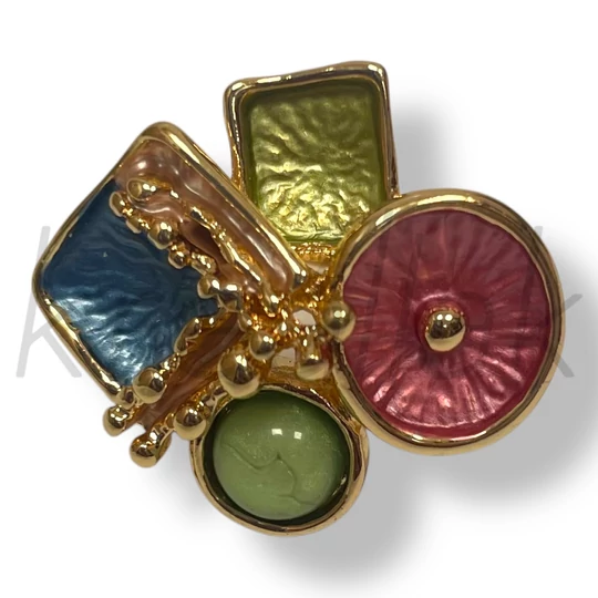 Színes virág koktélgyűrű