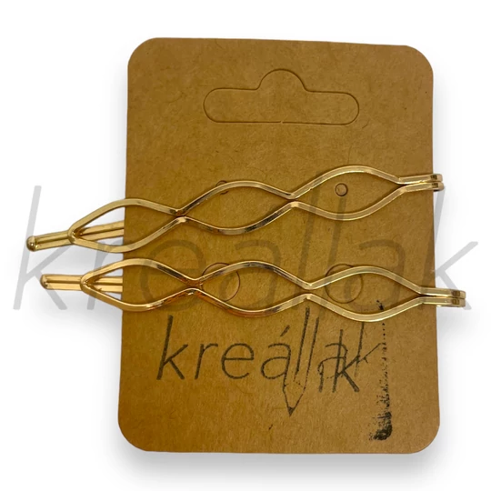 Hajcsat - Arany színű hullámos csat