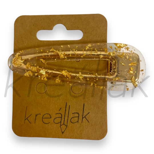 Hajcsipesz - Arany színű átlátszó plasztik csipesz