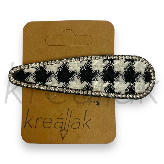 Hajcsat - Fekete -fehér tyúklábmintás hajcsat