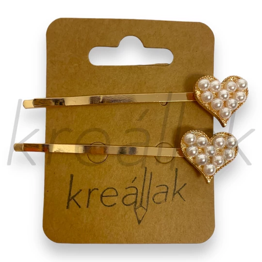 Hajcsat - Arany hajcsat szívekkel