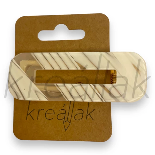 Hajcsipesz - Fehér mintás plasztik hajcsipesz